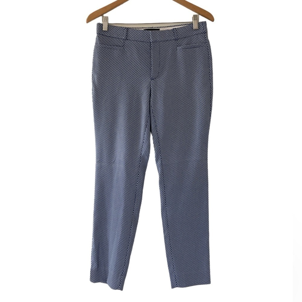 Banana Republic Factory 4 ankle pants Sloan curvy fit blue white